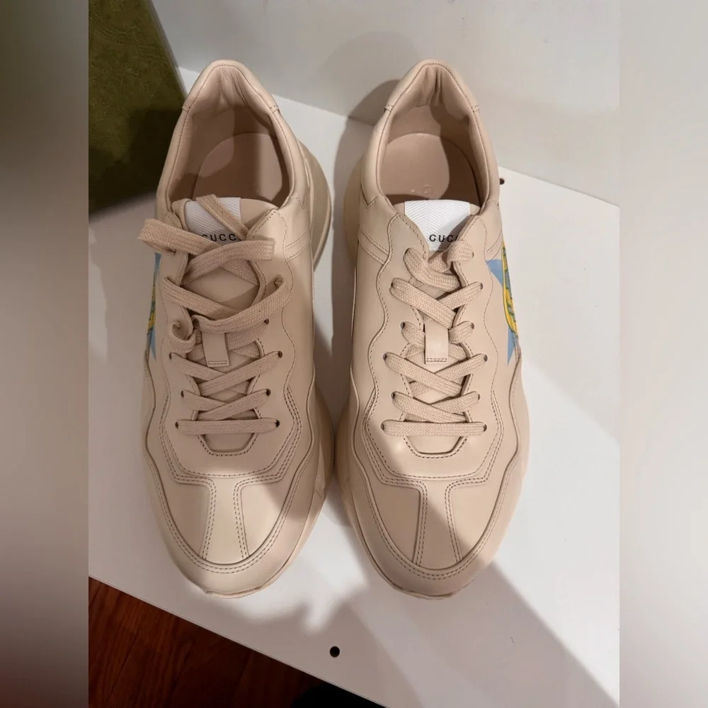 Gucci new men sneakers Apollo Ivoire leather size 9.5 - Picture 4 of 4